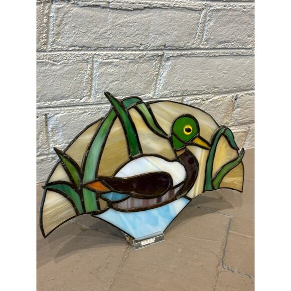 Vintage 60S 70S Handmade Stained Glass Sun Catcher Decoy Duck - Picture 4 of 7